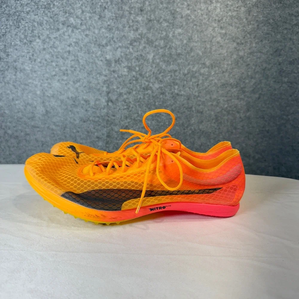 Puma Evospeed Distance Nitro Elite Men Running Spikes‎ Orange Black US 12.5